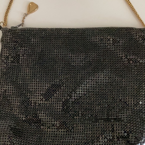 Vintage Y2K Whiting & Davis Black Chainmaile Mesh Evening Crossbody  Handbag - Picture 4 of 7